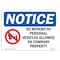 Signmission OSHA, 7" Width, Rigid Plastic, 7" W, 10" L, Landscape, No Repairs Of Personal Vehicles Sign OS-NS-P-710-L-16182 - alternate 1